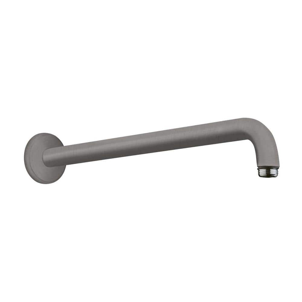 15-Inch Brushed Black Chrome Modern Shower Arm
