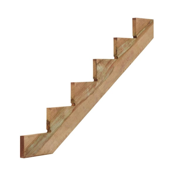 6-Step Pressure-Treated Cedar-Tone Pine Stair Stringer