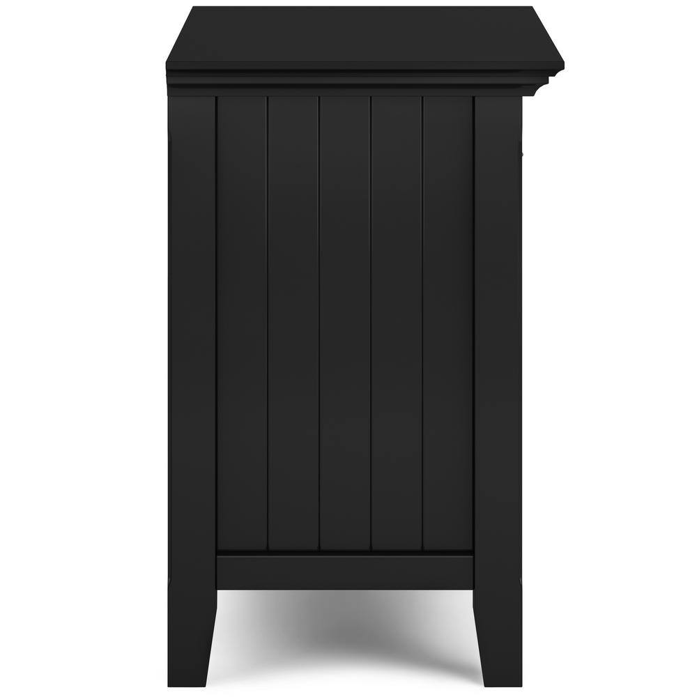 Acadian Black Solid Wood 24" Bedside Nightstand Table