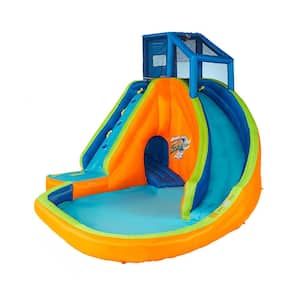 Multi Polyester Sidewinder Falls Inflatable Water Park Play Pool with Slides and Blower