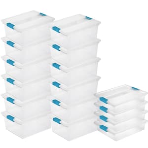 Deep Clip Box Clear Storage Tote (12 Pack) and Large Clip Box (4 Pack)