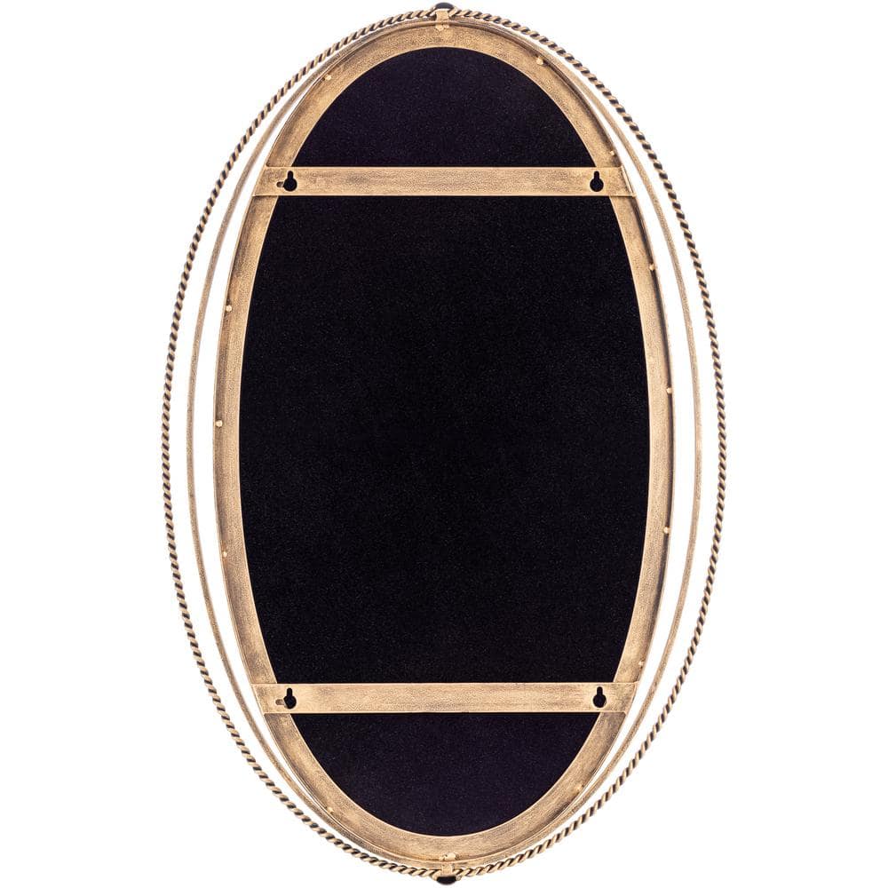 Medium Oval Gold Iron Accent Mirror