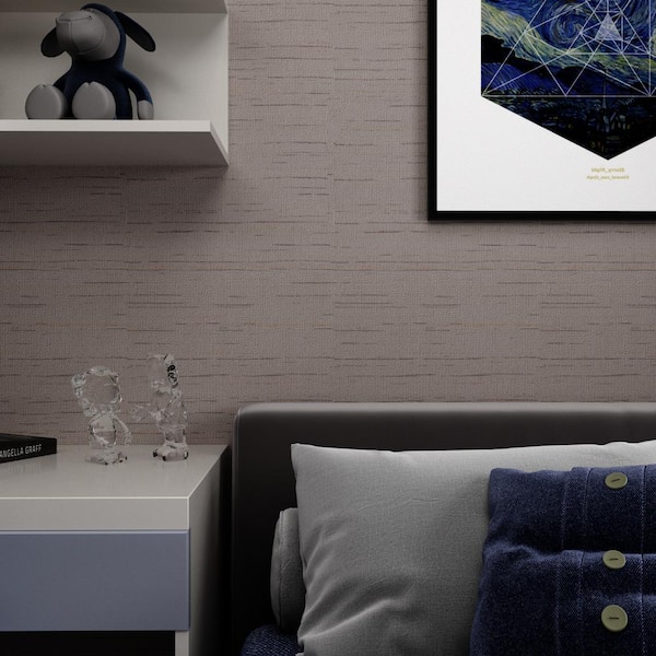 ilemong Peel Stick Brown Textured Self Adhesive Wallpaper Contact Paper Bedroom, Cabinet (2-Roll, 23.62 in. W x 118.11 in. L)