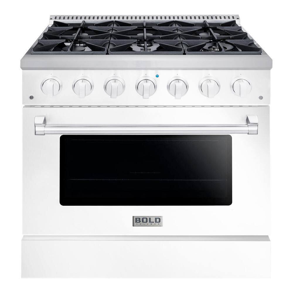Hallman BOLD 36" 5.2 Cu. Ft. 6 Burner Freestanding Single Oven Dual