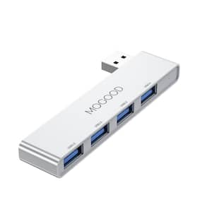 1 Amp 4 Outlet Splitter USB Hub Splitter Data USB Hub - Multi USB Port Expander Adapter in Silver Right