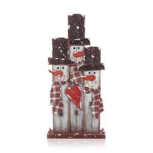 home accents holiday 7 ft icicle shimmer led stacked snowmen