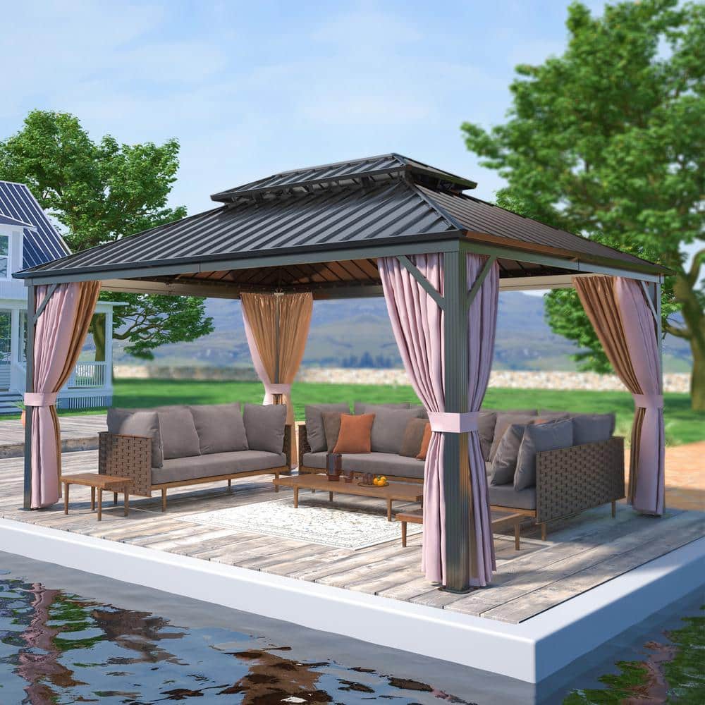 EAGLE PEAK 12 ft. x 16 ft. Outdoor Aluminum Frame Hardtop Gazebo