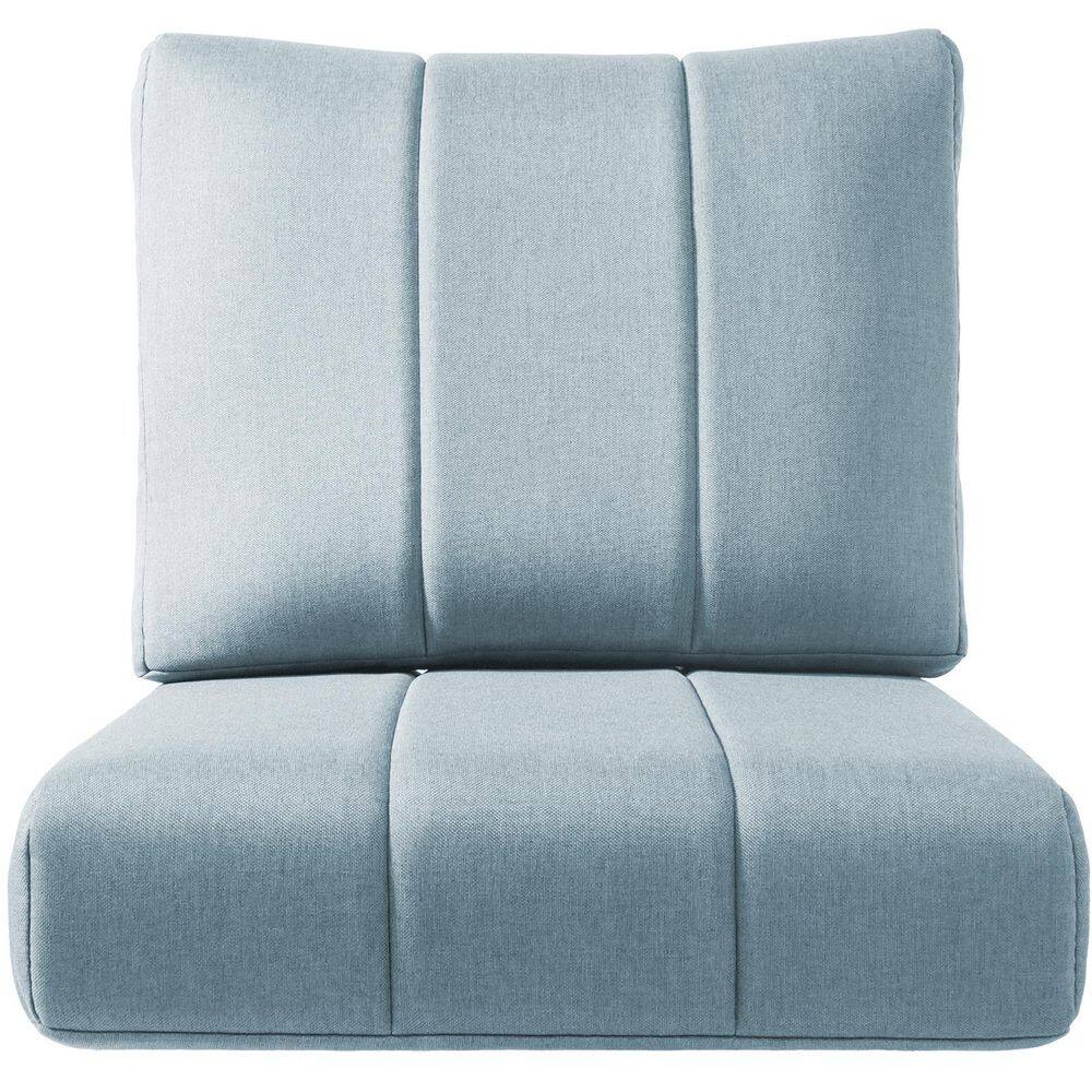 Ivora 24 in. W x 24 in. D x 6 in. T 2-Piece Water Resistant Outdoor Lounge Chair Replacement Cushion Set in Baby Blue price history on PriceWatchPro