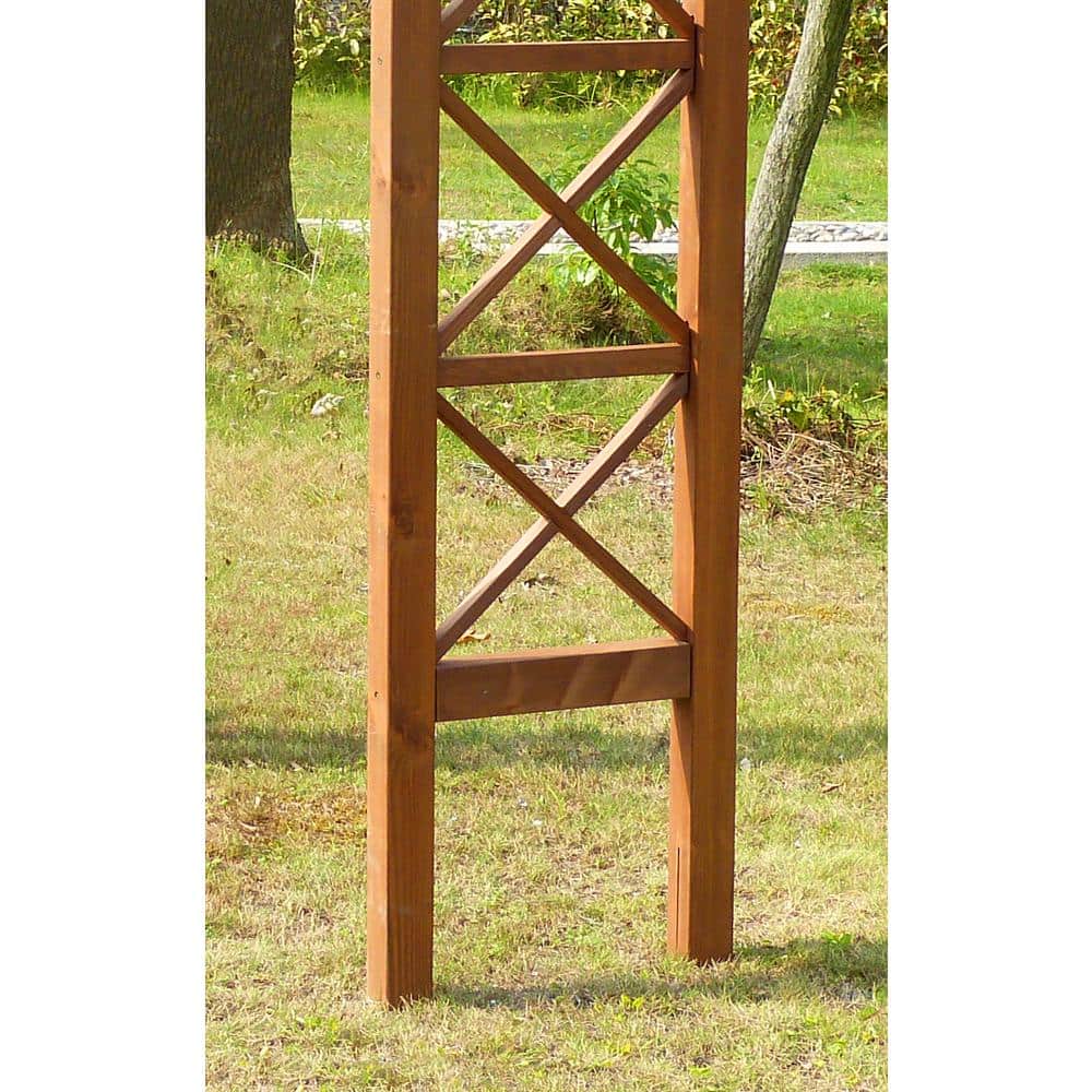 Venice Hemlock Wood Garden Arbor with Lattice Sides