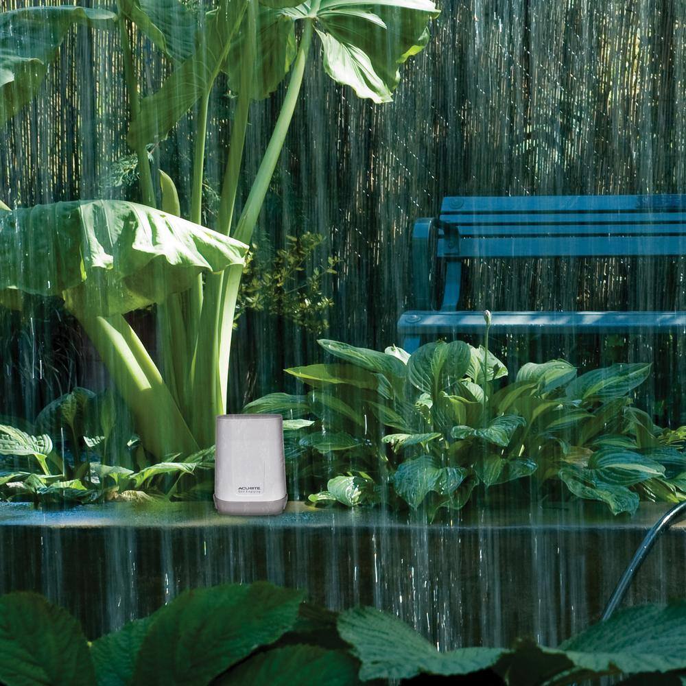 Wireless Black and Gray Digital Rain Gauge with Indoor Display