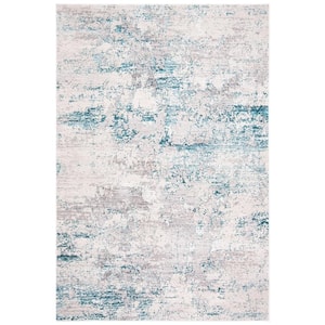 Amalfi Cream/Turquoise 8 ft. x 10 ft. Abstract Area Rug