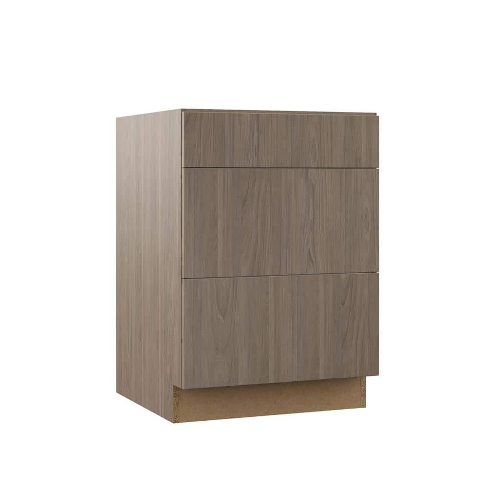 Designer Series Edgeley 24 in. W x 21 in. D x 34.5 in. H Assembled Slab 3-Drawer Base Bath Cabinet in Driftwood price history on PriceWatchPro