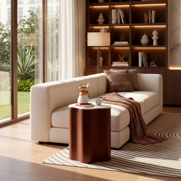 Kanon 22 in. Bordeaux Marble End Table