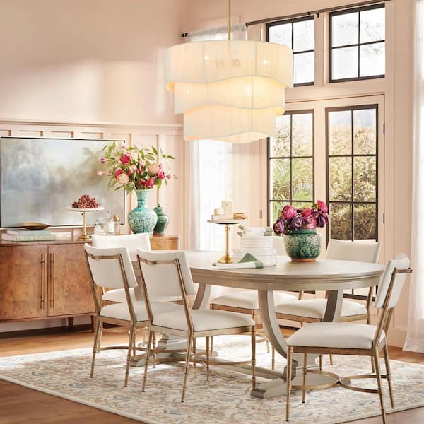 ❤︎RILY ’S❤︎ Rennnsan Riley 6-Light Gold Rattan Tiered Chandelier CL8101
