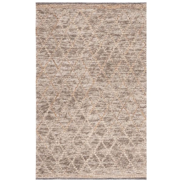 Natura 3 ft. x 5 ft. Brown/Natural Diamond Border Area Rug