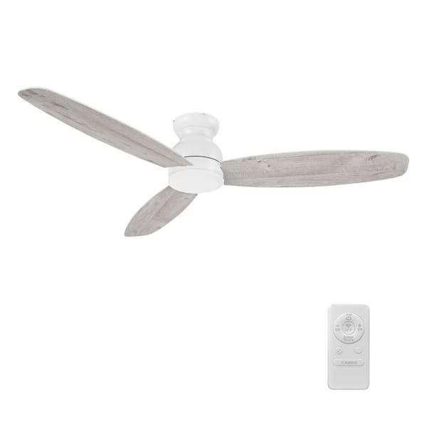 CARRO Osborn 60 in. Indoor White 10-Speed DC Motor Flush Mount Ceiling Fan with Remote Control