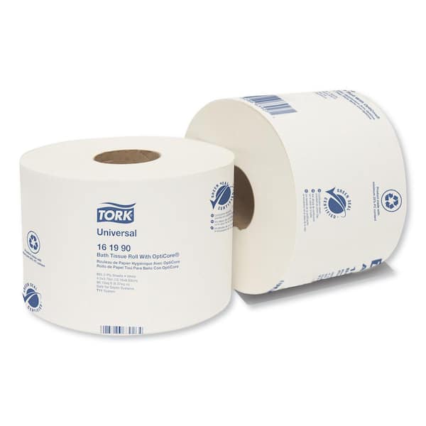 Universal Toilet Paper Roll with OptiCore, Septic Safe, 2-Ply, White, 865 Sheets/Roll, 36/Carton
