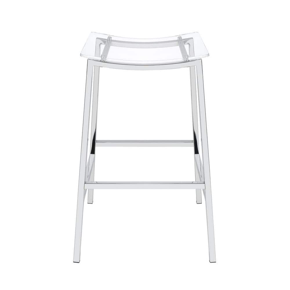 Zena 3-Piece White and Chrome Acrylic Bar Set with LED Lights