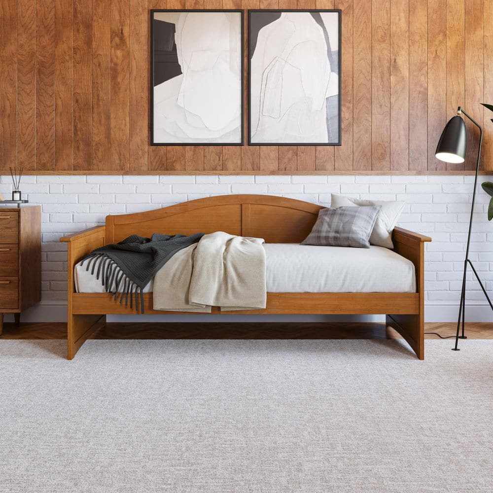 Acadia Light Toffee Twin Wood Daybed Frame with Drawer