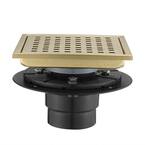 Utopia 4niture Lavern 6 in. Square Shower Floor Drain, Gold HATH ...