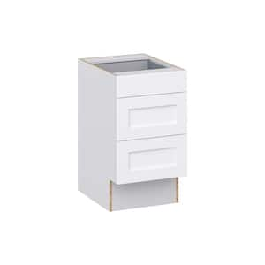 Mancos Bright White Shaker Assembled ADA Drawer Base Cabinet with 3 Drawers (18 in. W x 32.5 in. H x 23.75 in. D)