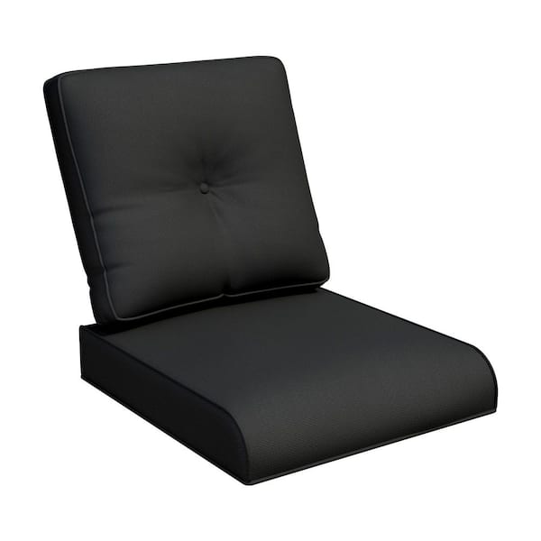 22 in. x 24 in. Outdoor Lounge Chair Replacement Cushion Set in Black