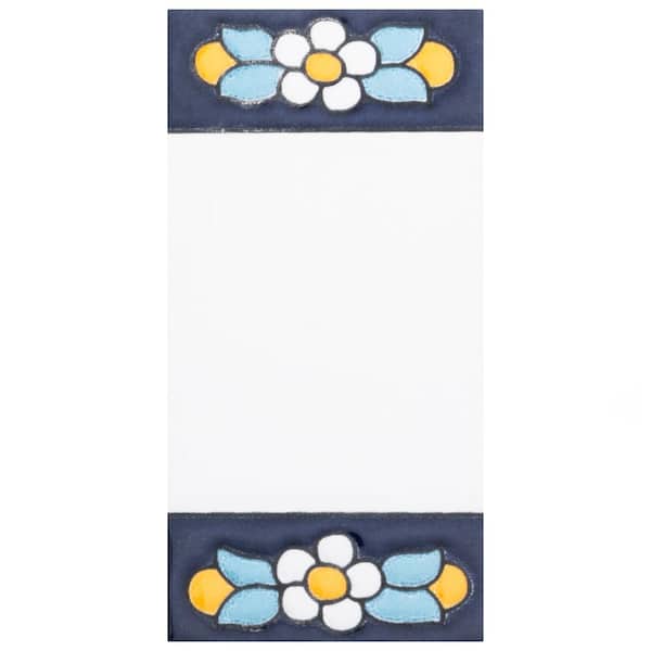 Merola Tile Sevillano Flora Address Accents Blank 2-1/8 in. x 4-3/8 in. Ceramic Wall Tile (0.07 sq. ft./Each)
