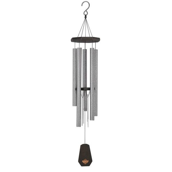 Regal Precision-Tuned Echo 40 in. Aluminum and Steel Double Wind Chime - Pewter