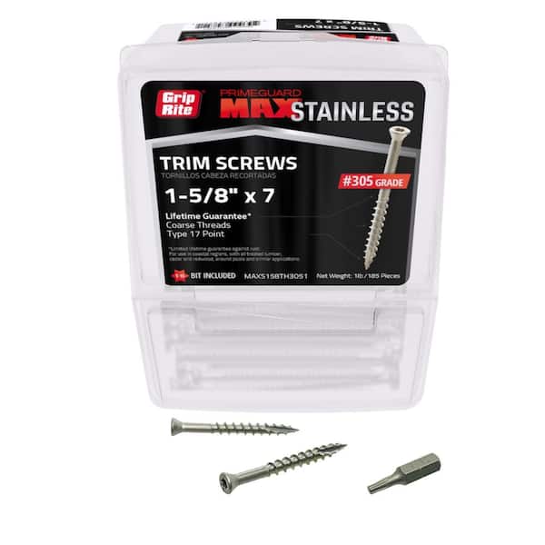 Unbranded #7 x 1-5/8 in. 305 Stainless Steel Trim Head Screw (1 lb/Pack)
