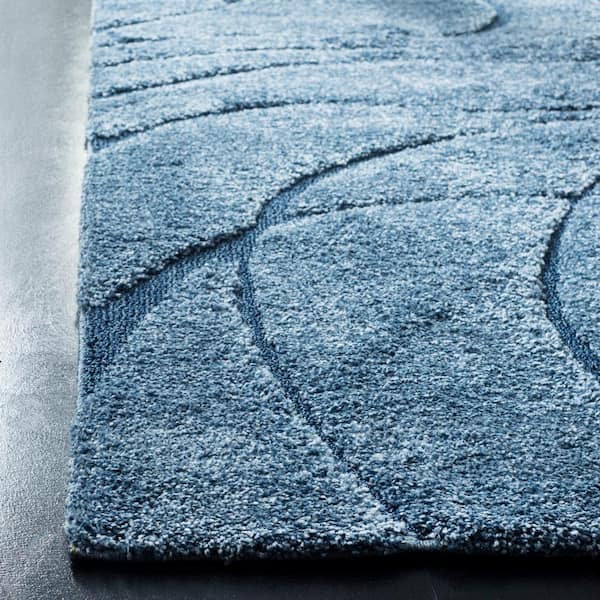 Florida Shag 11 ft. x 15 ft. Light Blue/Blue Solid Color Area Rug
