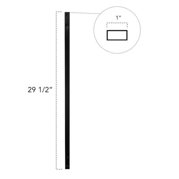 Deckorators 29-1/2 in. x 1 in. Black Aluminum Traditional Baluster (75-Pack)