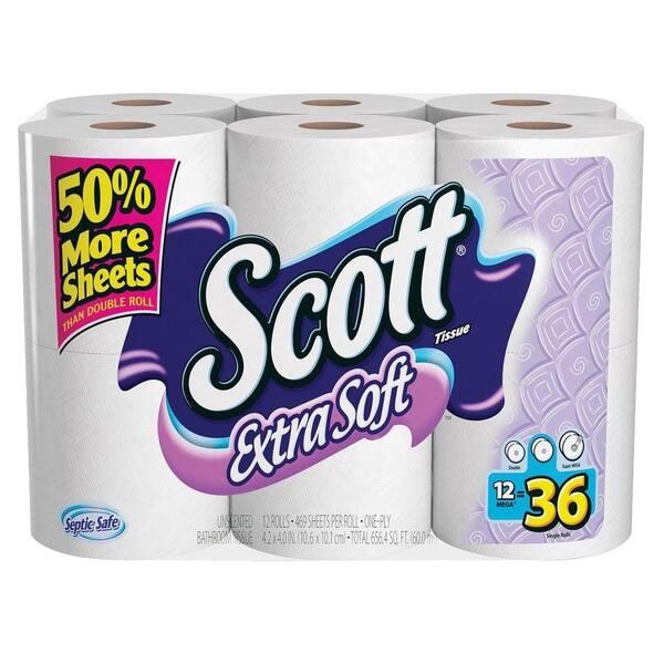 Scott 4 in. x 4.20 in. Bathroom Tissue 1-Ply (469 Sheets per Roll)