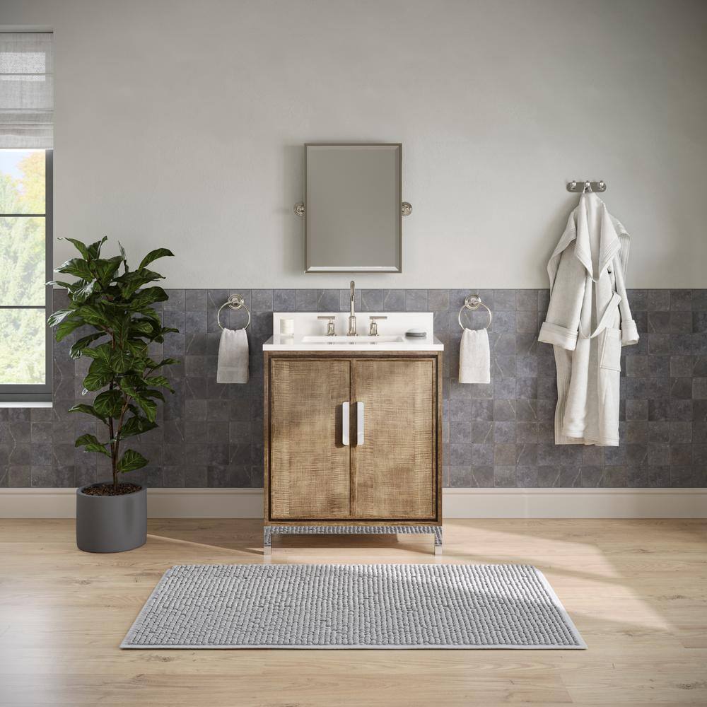Westin 30" Lustrous Walnut Freestanding Bathroom Vanity with Quartz Top