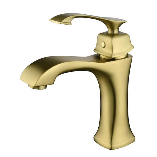 Unbranded Single Handle Single Hole Bathroom Faucet in Brushed Gold