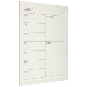 24" x 30" Weekly Priority Dry Erase Whiteboard Calendar, White