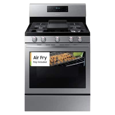 30 in. 5.9 cu. ft. Single Oven Gas Range with Air Fry, True Convection in Stainless Steel