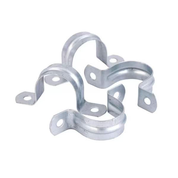 1 in. Galvanized Tube Strap, 2-Hole - 4 Pack