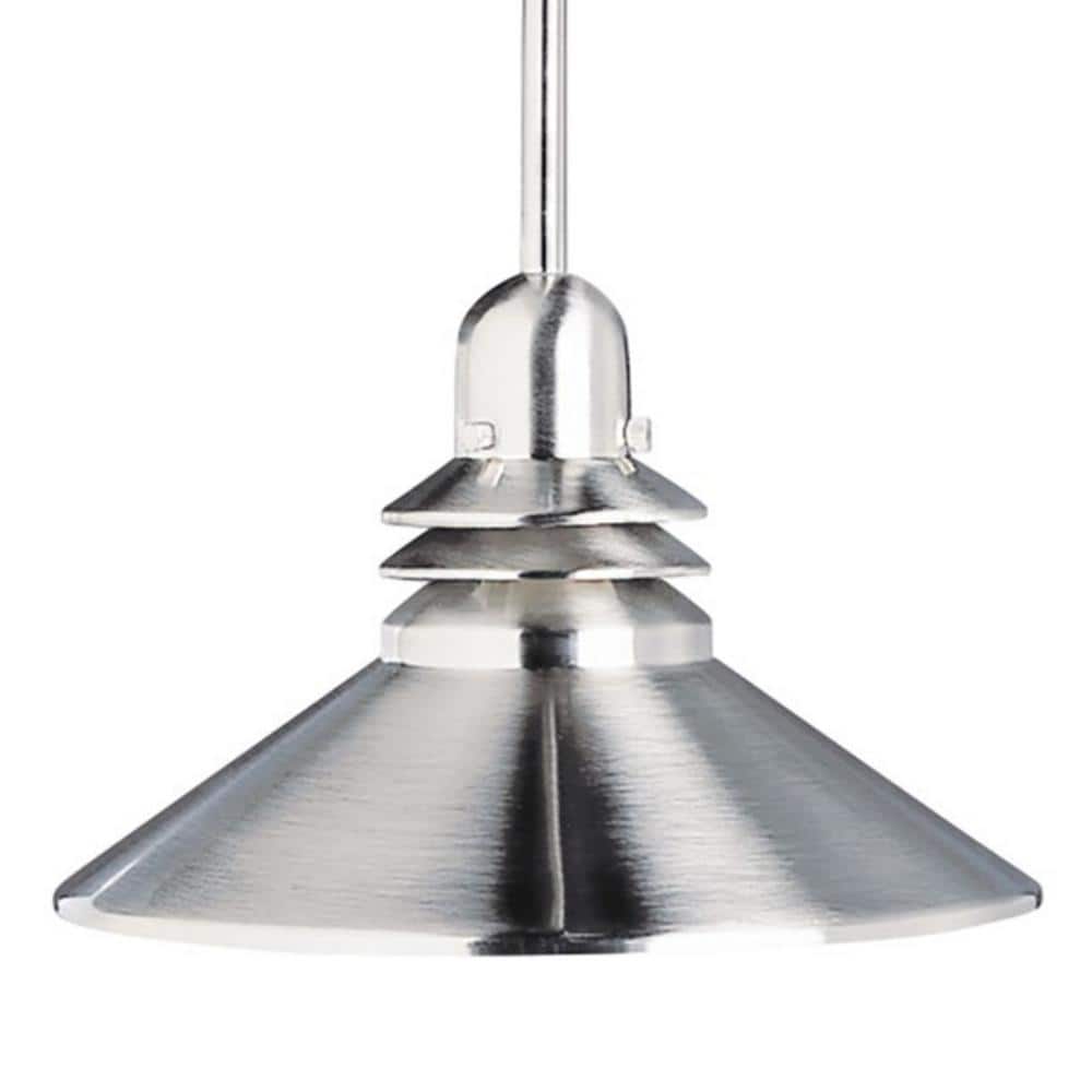 Brushed Nickel 11" Mini Pendant Light with Cone Shade