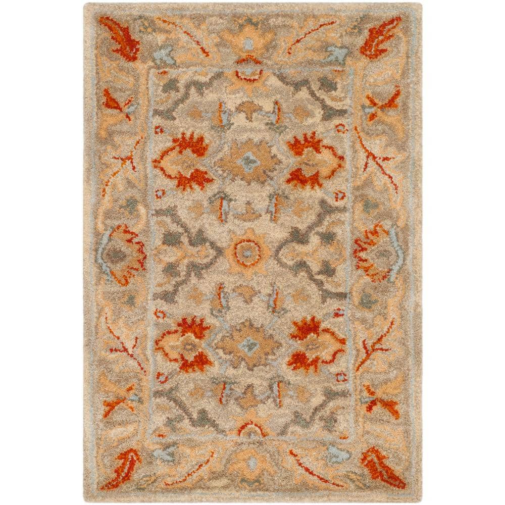 Antiquity Beige and Gray Wool Tufted Area Rug