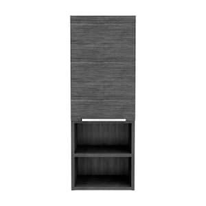 11.81 in. W x 32.08 in. H Rectangular Gray Recessed or Surface Mount Medicine Cabinet without Mirror with 3-Shelf
