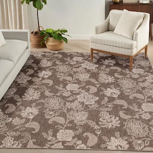 Garden Oasis Mocha 9 ft. x 12 ft. Nature-inspired Contemporary Area Rug