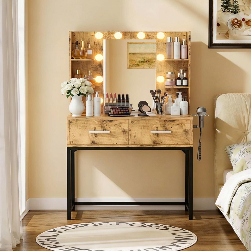 black and gold dressing table with mirror Venezia Dressing Table and Mirror