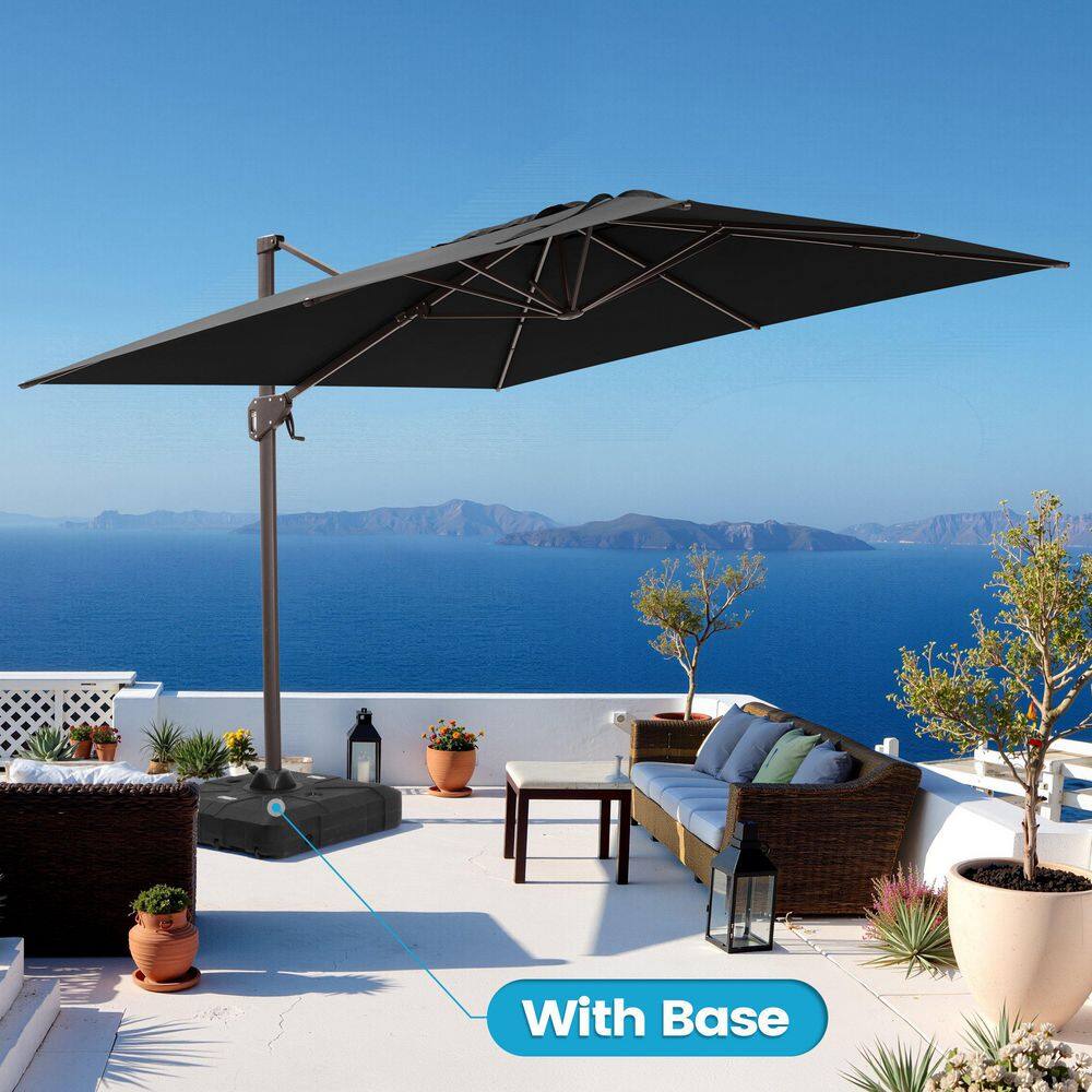 10 ft. Square Swivel 360° Rotation Cantilever Tilt Patio Umbrella in Black with 260 lbs. HDPE Base price history on PriceWatchPro