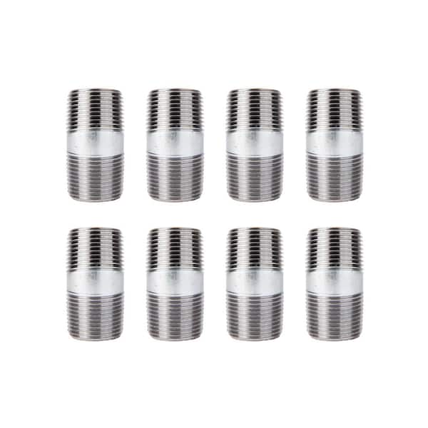 PIPE DECOR 3/4 in. x 2 in. Galvanized Steel Nipple (8-Pack)