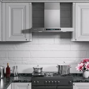 36 in. 763 CFM Ducted Wall Mount with Light Range Hood in Stainless Steel