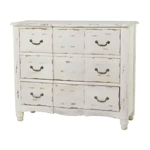 3 Drawers Cream Wood Chest 35 in. X 42 in. X 16 in.