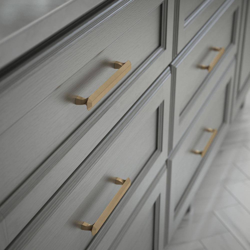 Champagne Bronze Geometric Bar Cabinet Pull with Mounting Hardware