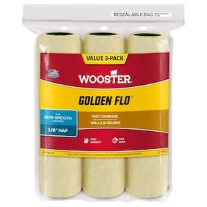 9 in. x 3/8 in. Golden Flo Medium-Density Fabric Roller Cover (3-Pack)