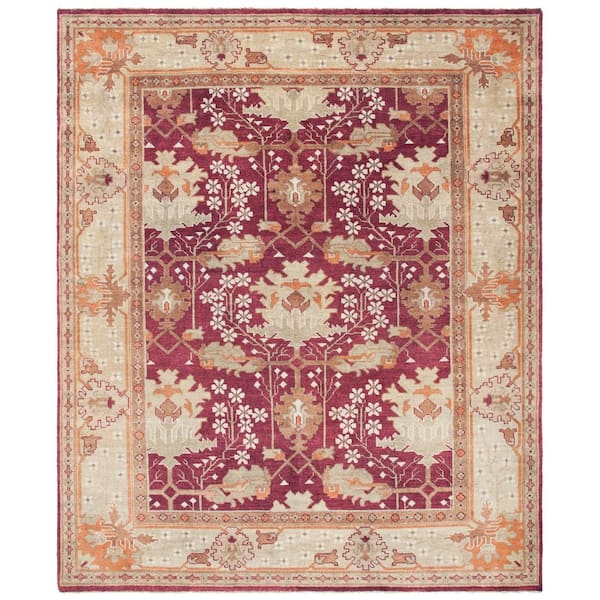 Oushak 8 ft. x 10 ft. Red/Green Oriental Area Rug