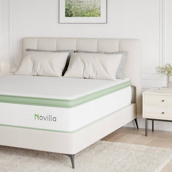 Novilla Queen Medium Gel Memory Foam Hybrid Mattress 14 in. Bed-in